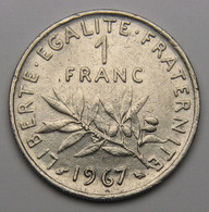 1 Franc Semeuse 1967, Nickel - V° République - 1 Franc