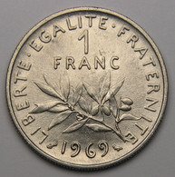 1 Franc Semeuse 1969, Nickel - V° République - 1 Franc