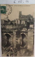 Cpa, écrite En 1914,Limoges Le Pont St Etienne Et La Cathédrale, Animée Lavandières, éd Des Nouvelles Galeries, 87 - Limoges