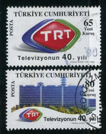 Türkiye 2008 Mi 3642-3643 40th Anniv. Of TRT Television | TRT Emblem & Broadcast Center - Gebruikt