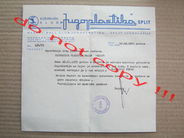 Croatia / Basketball - KK Jugoplastika Split ( 1975 ) / Vlatković Petar - Document, Justification With The Club Seal - Autógrafos