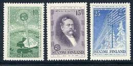 FINLAND 1955 Telegraph Cenentary Set MNH / **.  Michel 450-52 - Unused Stamps