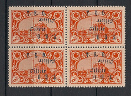 CILICIE - 1919 - N°Yv. 60c - 5pa Orange - Bloc De 4 - VARIETE Double Surcharge Dt 1 Renversée - Neuf Luxe ** / MNH - Unused Stamps