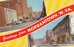 Morgantown West Virginia, Street View Autos C1950s Vintage Postcard - Morgantown
