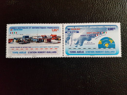 Fsat 2020 Taaf Antarctic Station Robert Guillard Adélie Flag Map 2v Mnh Strip - Neufs