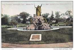 New York Albany King Fountain In Washington Park 1907 - Albany