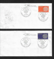 Lettres D'andorre Francais De 1970 En Premier Jour Avec Les 2 Europas  N°202 Et 203 - Covers & Documents