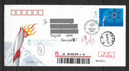 China FDC 2022 , Beijing Winter Games Registered Sent To Peru - Winter 2022: Beijing