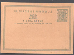 SIERRA LEONE Victoria ½d. Postal Card  Unused - Sierra Leone (...-1960)