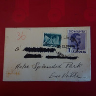 LETTRE ROUMANIE POUR EUVILLE - Covers & Documents