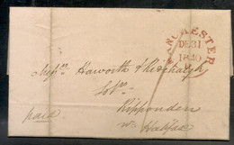 UK - MANCHESTER  31-12-1840  Complete ENTIRE COVER To HALIFAX - Town Name Type Cancel - ...-1840 Precursores