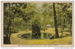 Michigan Grand Rapids Fountain In John Ball Park 1908 - Grand Rapids