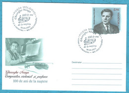 2022 , Moldova , G. Neaga (1922-2003), Composer, Violinist, And Professor, Music , Pre-paid Envelope - Moldavie