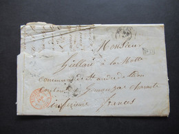 Italien 7.5.1860 Rom Faltbrief Mit Inhalt Roter Stempel K2 E - Pont Marseille Und Schwarzer Ra1 PD - Romagna