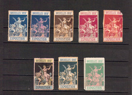 Lot De 8 Vignettes De L'exposition 1897  - Bruxelles - Erinnophilie - Reklamemarken [E]