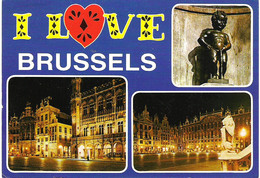 SCENES FROM BRUSSELS, BELGIUM. USED POSTCARD H7 - Brussels By Night