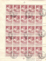 Feuillet De 25 Obl - COB 85 2c Type Montald -  Oblitéré à Bruxelles En 1912 - Full Sheets And Panes