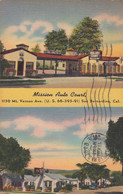 San Bernadino California, Route 66 Lodging, Mission Auto Court, C1940s Vintage Postcard - Route ''66'