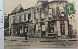 Cpa, Militaria, La Grande Guerre 1914, CREIL  Bombardé Le Bureau D'octroi Détruit Par Une Bombe Incendiaire, 60 Oise - Creil