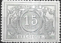 BELGIUM 1882 Railway Parcel Stamp - 15c - Grey MH - Mint