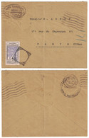 1933 - OBLITERATION CACHET ÉVIDÉ + CAD MARINE POST OFFICE Sur LETTRE AFFRANCHIE À 50c Pour PARIS FRANCE TAMBRUN OCEANIE - Storia Postale