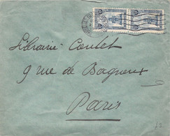COB 164 X2 Sur Lettre - Obl 1921  à Bruxelles - Enveloppe Envoyée à Une Librairie Parisienne - Storia Postale