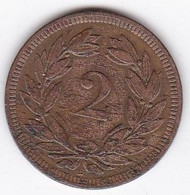 Suisse 2 Rappen 1893 , En Bronze - 2 Centimes / Rappen