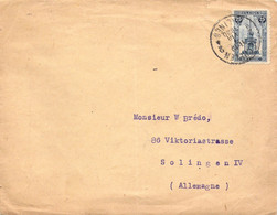 COB 164 Sur Lettre - Obl 1920  à Mechelen Malines - Enveloppe Envoyée à Solingen IV Allemagne - Brieven En Documenten