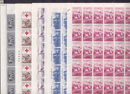 1959 Italia Italy Repubblica INDIPENDENZA INDEPENDENCE 50 Serie Di 5v. MNH** In Foglio Sheet - Complete Vellen