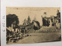 Cpa, MILITARIA, Guerre De 1914, Senlis (OISE 60) Maisons De La Rue De La République - Senlis