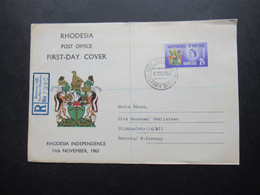 Afrika Rhodesia Independence GB Kolonie Rhodesia Post Office FDC Einschreiben Bulawayo (20) Southern Rhodesia - Rhodésie & Nyasaland (1954-1963)