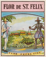 Etiquette Boite Cigare   " FLOR DE ST FELIX  " - Labels