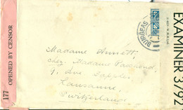 Ireland 194x Double Censor Cover Borrisoleigh Tipperary  To Lausanne Switzerland - Cartas & Documentos