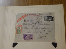 Colonie Française Ile De La Réunion Lettre Recommandée Du 31 Janvier 1938 De Saint André Par Avion De Tananarive à Paris - Lettres & Documents