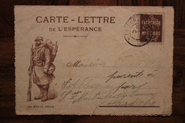 1917 Carte En Franchise Ardèche (07) Albagnas St Martin De Valamas Soldat Cover WW1 WK1 SP 198 FM - Storia Postale