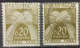 FRANCE. YT Taxe N° 92 Variété + 92b. Oblitéré CàD..... - 1960-.... Used