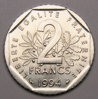 ASSEZ RARE En SPL ! 2 Francs Semeuse, 1994, Différent Dauphin, Frappe Monnaie, Nickel - V° République - 2 Francs