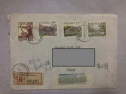 Poland Posted Cover Sent To China With Stamps,building - Briefe U. Dokumente