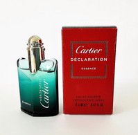 Miniatures De Parfum  DÉCLARATION  ESSENCE De  CARTIER   EDT SPRAY  12.5  Ml + BOITE - Miniaturen Flesjes Heer (met Doos)