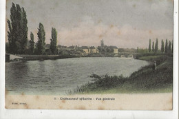 Châteauneuf-sur-Sarthe (49) : Vue Générale Sur Le Quartier Du Pont Env 1905 (animé) PF. - Chateauneuf Sur Sarthe