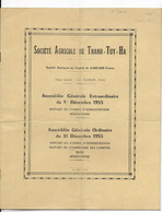 VAR..LA GARDE ..SOCIETE AGRICOLE DE THANH-TUY-HA......ASSEMBLE GENERALE 1955....4 PAGES INTERIEUR - Non Classés