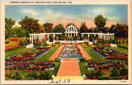 Indiana Fort Wayne Lakeside Park Sunken Gardens Curteich - Fort Wayne