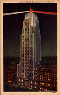 Indiana Fort Wayne Lincoln Tower By Night Curteich - Fort Wayne