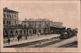 !  Ansichtskarte Herbesthal, Bahnhof Gare Grenze, Dampflok, Eisenbahn, Feldpost 1915, Postkontrolle Stempel Eupen, Greiz - Estaciones Con Trenes