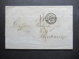 GB London 1849 Stempel Angl. Boulogne S-Mer Und Roter Stempel Malteser Kreuz LS 23 Mrz 23 1849 Nach Bordeaux - Briefe U. Dokumente