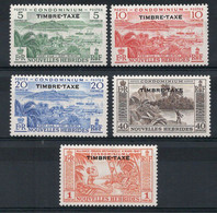 Nouvelles HEBRIDES Timbres Taxe N°36* à 40* Neufs Charnières TB Cote 28.00€ - Timbres-taxe