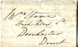 Great Britain - England 1851 Entire Letter Cover To Dorchester - ...-1840 Precursores