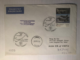 Poland Posted Cover Sent To China With Stamps,2008 Plane - Lettres & Documents