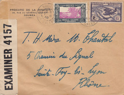 LETTRE. NOUVELLE CALEDONIE. 1 JUIN 1940. PROCURE DE LA MISSION. NOUMEA. POUR LYON. BANDE CENSURE   / 2 - Briefe U. Dokumente