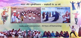India 2022 NEW *** India- Turmenkistan 30 Years Of Parternership Joint Issue, Dance, Culture MS MNH (**) Inde Indien - Unused Stamps